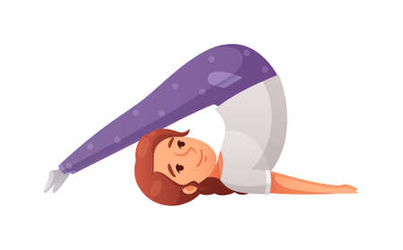 Girl Plow Pose Compositionのイラスト素材
