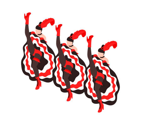 Cabaret Cancan Dance Compositionのイラスト素材