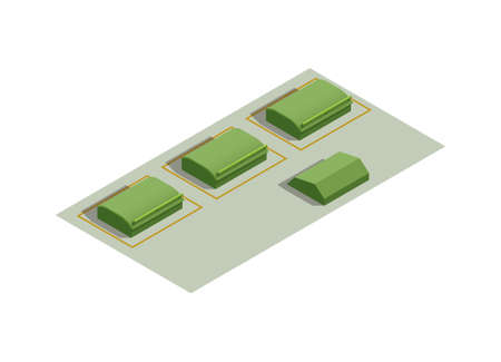Petrol Tanks Isometric Composition
