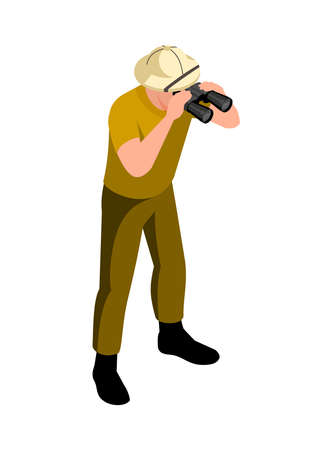 Safari Explorer Man Compositionのイラスト素材