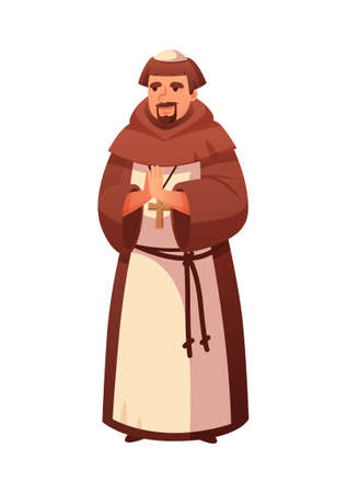 Medieval Priest Cartoon Compositionのイラスト素材