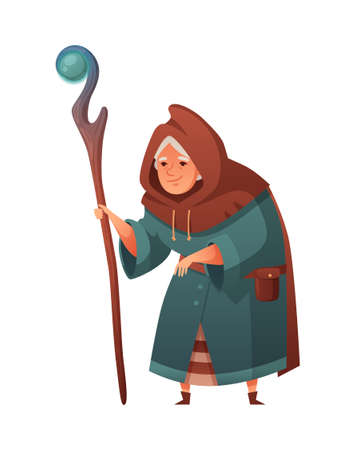 Old Witch Medieval Compositionのイラスト素材