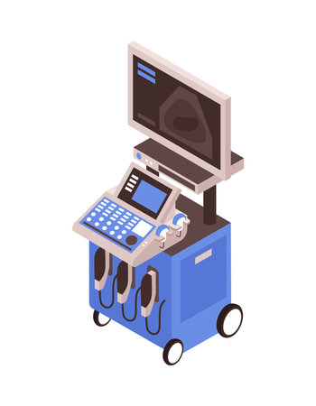 Gynecology Ultrasound Apparatus Compositionのイラスト素材