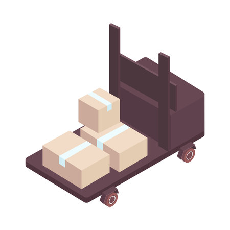 Supermarket Freight Cart Compositionのイラスト素材