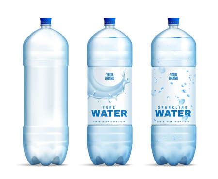 Water Bottle Mockup Setのイラスト素材