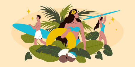 Beach Holiday Compositionのイラスト素材