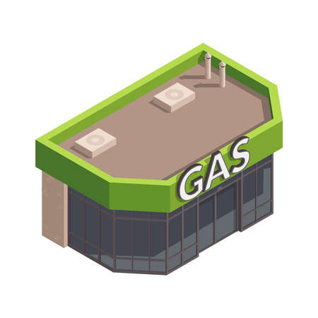 Gas Station Building Compositionのイラスト素材