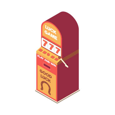 Slot Machine Isometric Compositionのイラスト素材
