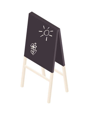 Isometric Kindergarten Blackboard Compositionのイラスト素材