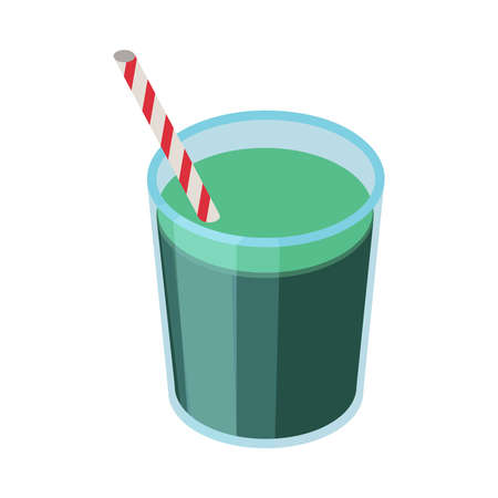 Spirulina Drink Isometric Compositionのイラスト素材