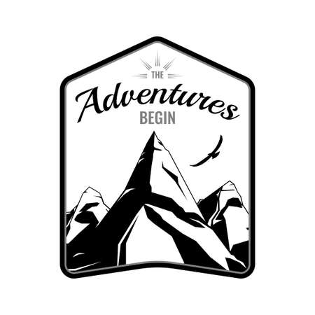 Mountains Flat Emblemのイラスト素材