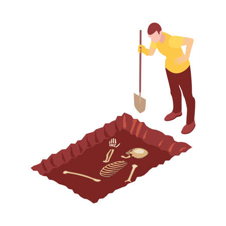 Archeology Isometric Iconのイラスト素材
