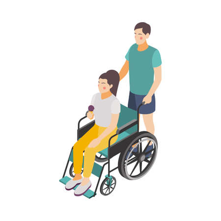 Disabled Woman Illustrationのイラスト素材