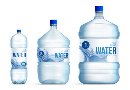 Water Storage Bottles Setのイラスト素材