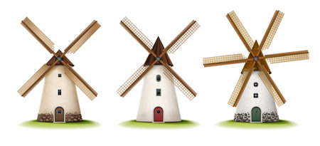 Mill Realistic Setのイラスト素材
