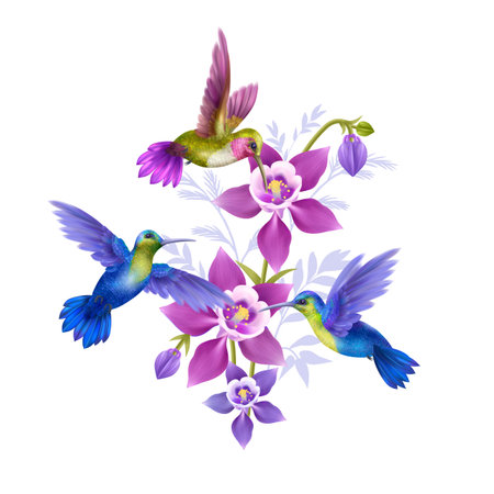 Hummingbird Concept Illustrationのイラスト素材