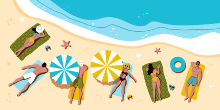 Tropical Beach Illustrationのイラスト素材