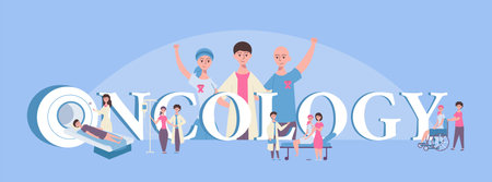 Oncology Flat Text Compositionのイラスト素材