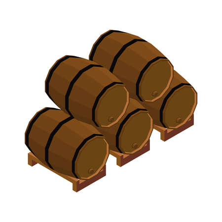 Wine Barrels Illustrationのイラスト素材
