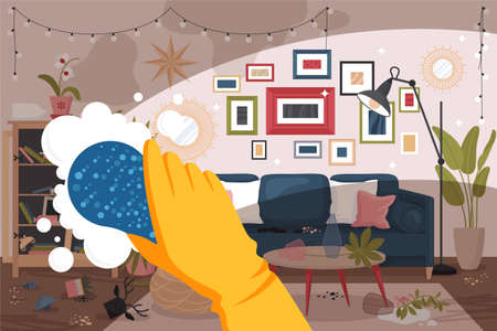 Living Room Cleanup Composition