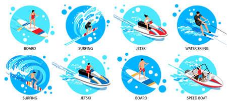 Watersport Isometric Setのイラスト素材