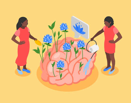 Mental Health Isometric Concept