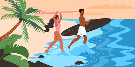 Tropical Beach Illustrationのイラスト素材