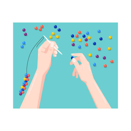 Handmade Bead Crafts Compositionのイラスト素材