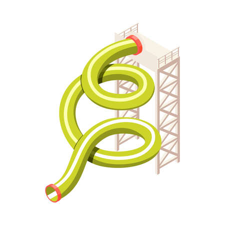 Aquapark Slide Tube Compositionのイラスト素材