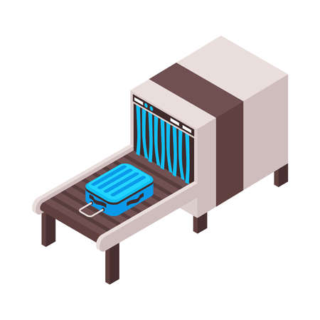 Airport Baggage Scanner Compositionのイラスト素材
