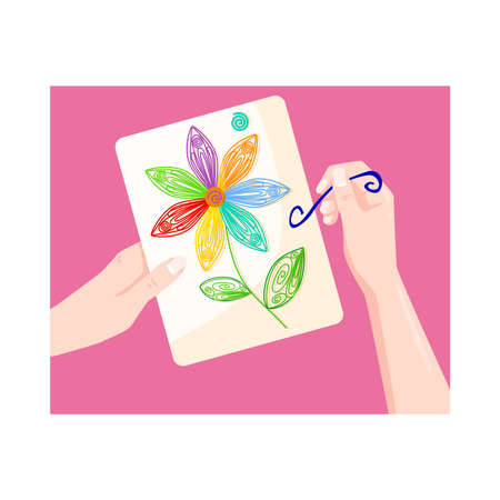 Handmade Creative Postcard Compositionのイラスト素材