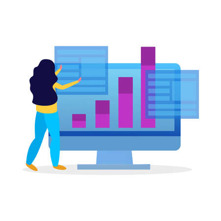 Flat Computer VR Compositionのイラスト素材