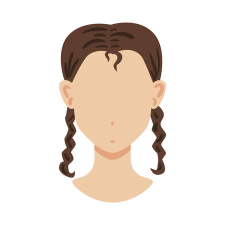 Nutbrown Braids Haircut Compositionのイラスト素材