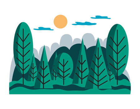 Forest Scenery Environment Compositionのイラスト素材