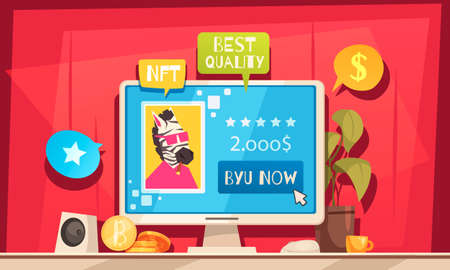Non Fungible Token Flat Background