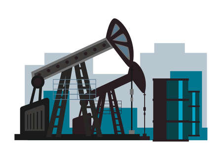 Oil Pumps Environment Compositionのイラスト素材