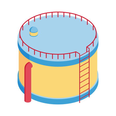 Isometric Oil Tank Compositionのイラスト素材
