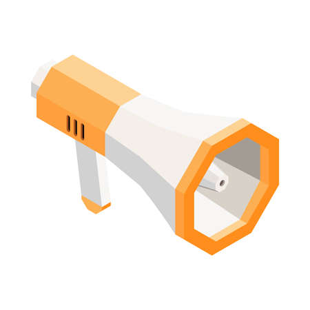 Isometric Lifeguard Megaphone Compositionのイラスト素材