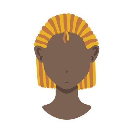 Afro Bunches Head Compositionのイラスト素材
