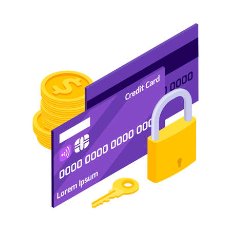 Credit Card Lock Compositionのイラスト素材