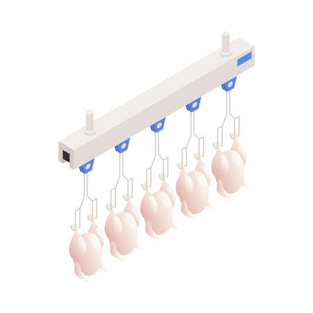 Hanging Broilers Line Compositionのイラスト素材