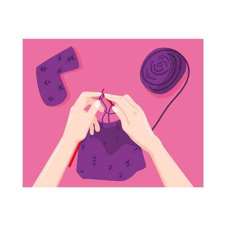 Handmade Knitting Craft Compositionのイラスト素材