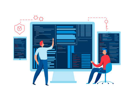 Professional Programmers Work Compositionのイラスト素材