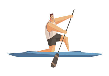 Rowing Man Sport Compositionのイラスト素材