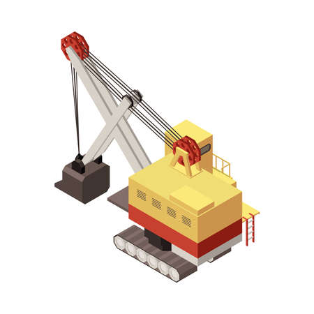 Crane Excavator Mining Compositionのイラスト素材