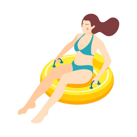 Rubber Ring Woman Compositionのイラスト素材