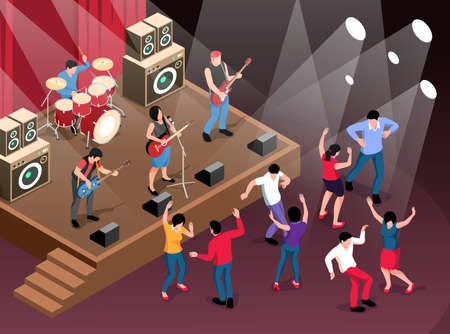 Isometric Musicians Illustrationのイラスト素材