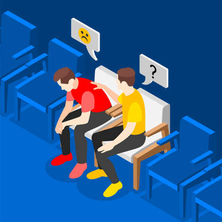 Empathy Characters Isometric Backgroundのイラスト素材