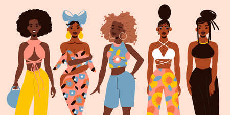 Colored Black Girls Concept