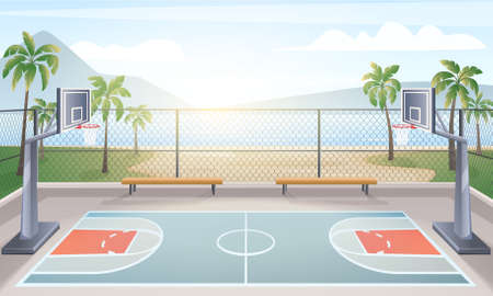 Cartoon Basketball Courtのイラスト素材